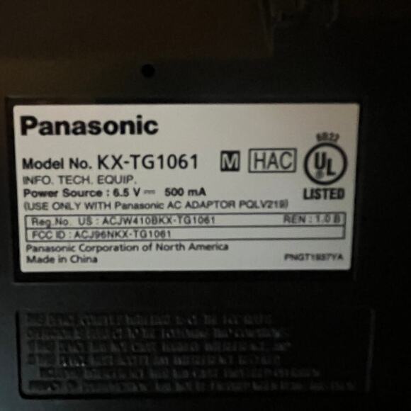 Panasonic Phone System corded base plus 1 cordless phone set. Dect 6.0 - Picture 5 of 6
